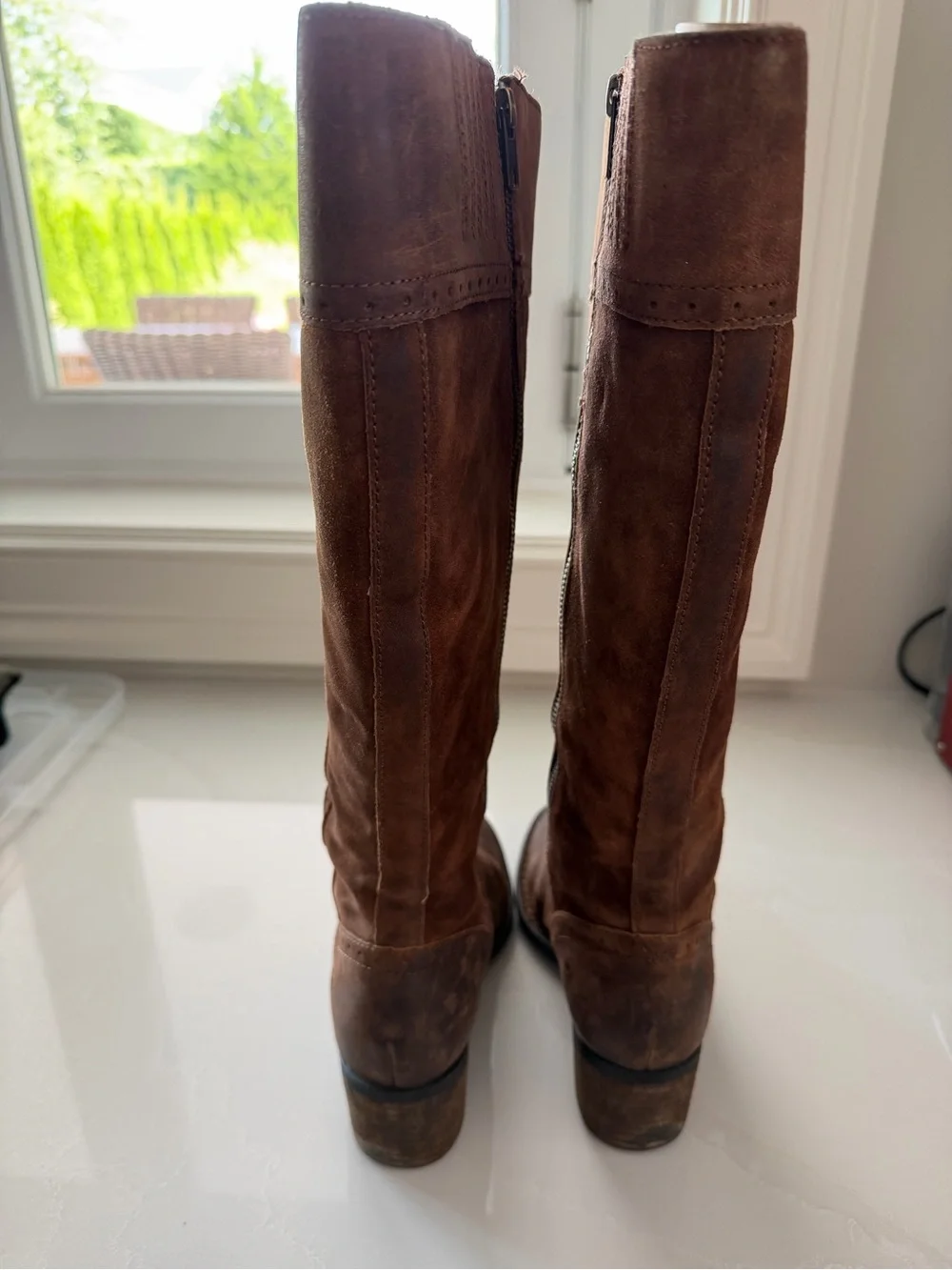 Born Cognac Brown Suede Over-the-Knee Zip Boots